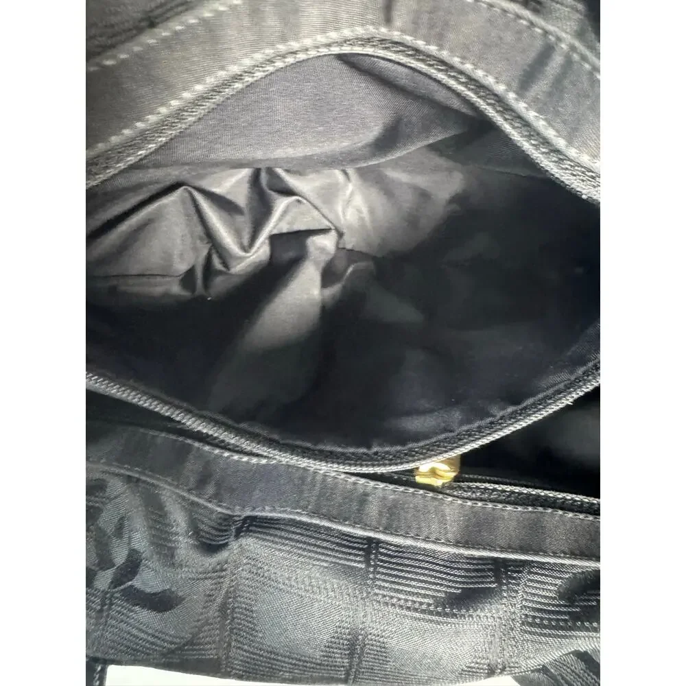 Chanel New Travel Line Tote Black Jacquard CC Shoulder Bag